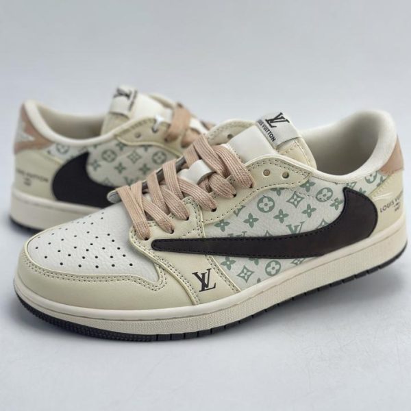repliche,replica,perfette,siti di,affidabili,migliori siti,dove comprare,1:1,scarpe da ginnastica Collaborazione a tre tra Travis Scott x Nike Air Jordan 1 Low x Louis Vuitton