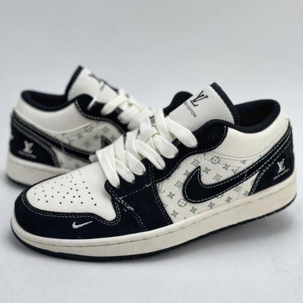 repliche,replica,perfette,siti di,affidabili,migliori siti,dove comprare,1:1,scarpe da ginnastica Air Jordan 1 Retro Low x Louis Vuitton panda bianco e nero ufficiali nuovi colori