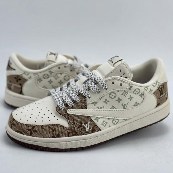 repliche,replica,perfette,siti di,affidabili,migliori siti,dove comprare,1:1,scarpe da ginnastica Collaborazione tripartita Air Jordan 1 Retro Low x Louis Vuitton x Travis Scott