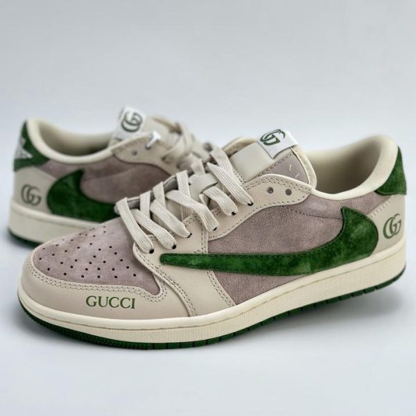 repliche,replica,perfette,siti di,affidabili,migliori siti,dove comprare,1:1,scarpe da ginnastica Collaborazione tripartita Travis Scott x Nike Air Jordan 1 Low x GUCCI