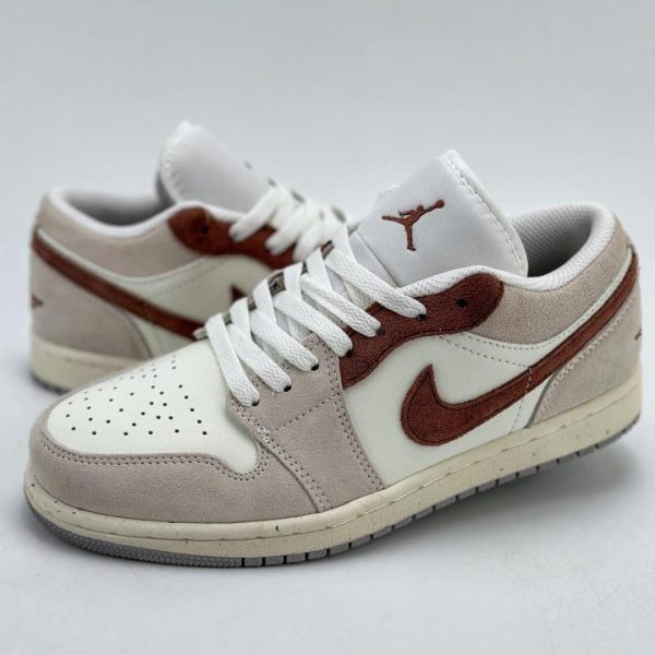 repliche,replica,perfette,siti di,affidabili,migliori siti,dove comprare,1:1,scarpe da ginnastica Air Jordan 1 Retro Low Rosso Mattone Beige Rosso scuro Nuovo colore ufficiale sincronizzato
