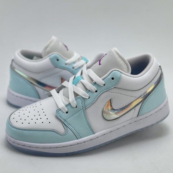 repliche,replica,perfette,siti di,affidabili,migliori siti,dove comprare,1:1,scarpe da ginnastica Air Jordan 1 Retro Low SE bianco e blu nuovo colore ufficiale