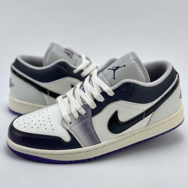 repliche,replica,perfette,siti di,affidabili,migliori siti,dove comprare,1:1,scarpe da ginnastica Air Jordan 1 Retro Low SE nuovi colori ufficiali bianco, nero e viola