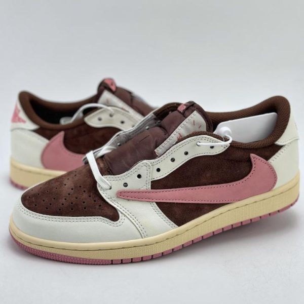 repliche,replica,perfette,siti di,affidabili,migliori siti,dove comprare,1:1,scarpe da ginnastica Travis Scott x Nike Air Jordan 1 Low x Louis VuittonAir Jordan 1 Low pony marrone bianco rosa barb