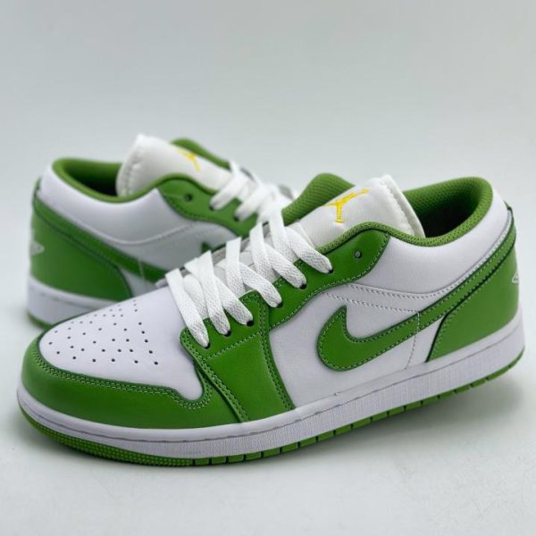 repliche,replica,perfette,siti di,affidabili,migliori siti,dove comprare,1:1,scarpe da ginnastica Air Jordan 1 Low bianca e verde ufficiale nuovi colori originali