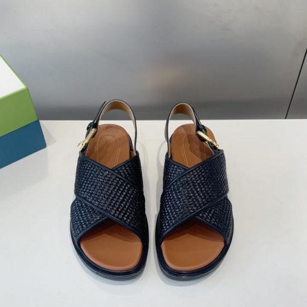 Sandali Marni intrecciati in rafia Sandali romani