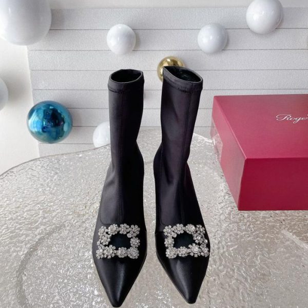 Roger Vivier nuovi stivaletti con fibbia fiocco di neve autunno e inverno