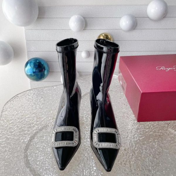Roger Vivier nuovi stivaletti con fibbia fiocco di neve autunno e inverno