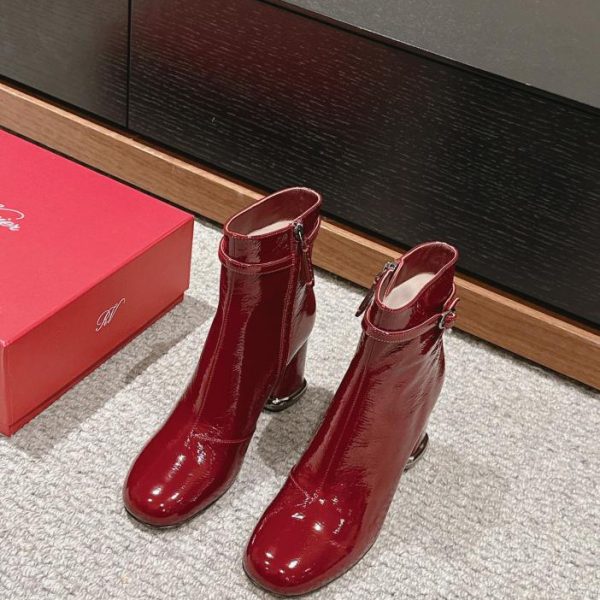 Stivaletti Chelsea color carne Roger Vivier con tacco grosso