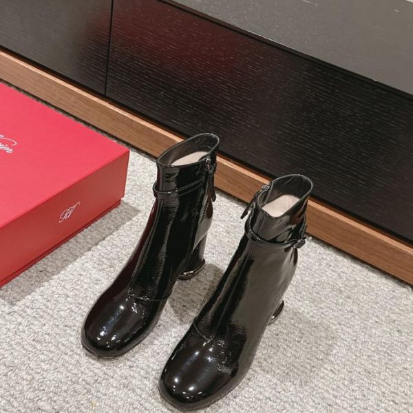 Stivaletti Chelsea color carne Roger Vivier con tacco grosso
