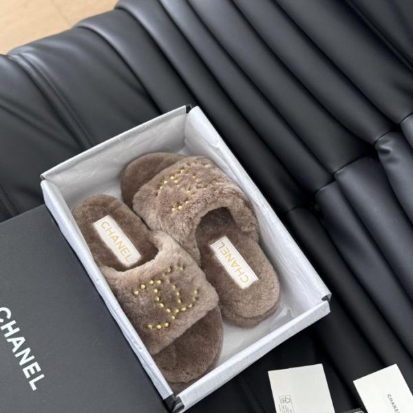 [Versione top] Chanel B nuove pantofole in pelliccia