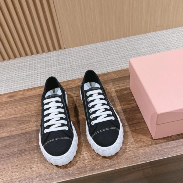 [Versione top] Scarpe casual stringate in tela Miu Miu in stile britannico