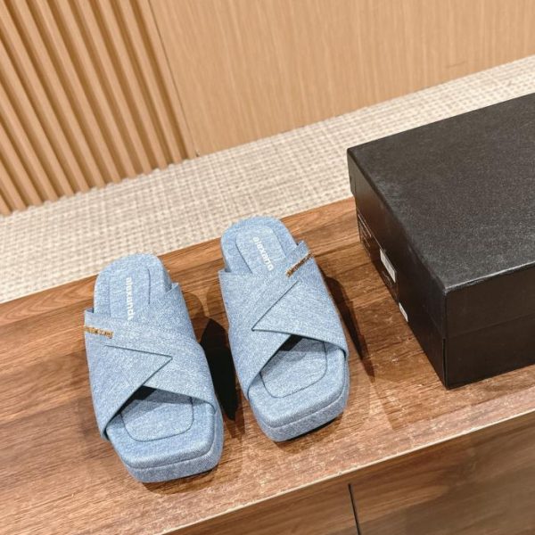 repliche,replica,perfette,siti di,affidabili,migliori siti,dove comprare,1:1,scarpe da ginnastica [Versione top] Pantofole Alexander Wang con punta quadrata e piattaforma incrociata