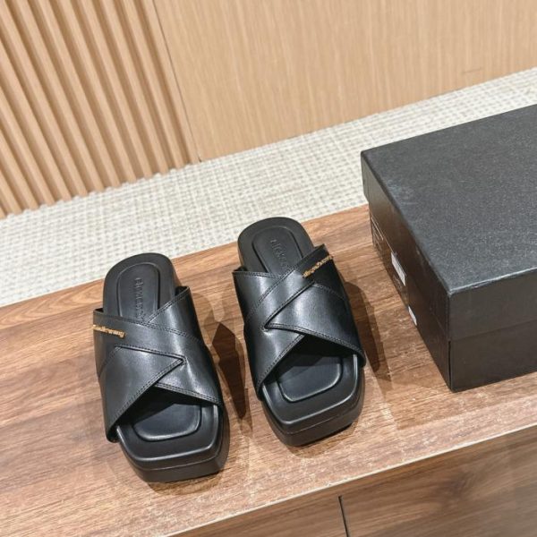 repliche,replica,perfette,siti di,affidabili,migliori siti,dove comprare,1:1,scarpe da ginnastica [Versione top] Pantofole Alexander Wang con punta quadrata e piattaforma incrociata