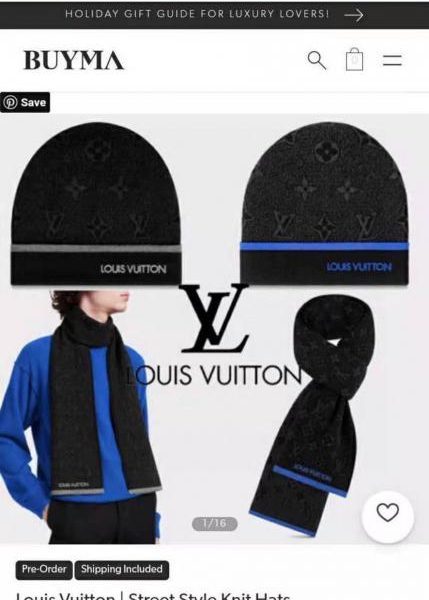 Cappelli e sciarpe della serie di abiti in lana e cashmere Louis Vuitton per uomo e donna