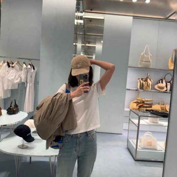 Cappellino da baseball colorato con coulisse di MiuMiu