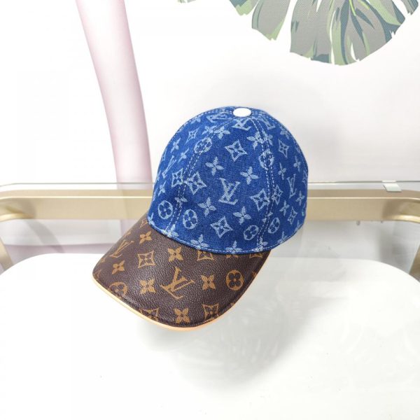 repliche,replica,perfette,siti di,affidabili,migliori siti,dove comprare,1:1,scarpe da ginnastica Berretto da baseball in pelle floreale blu scuro di Louis Vuitton