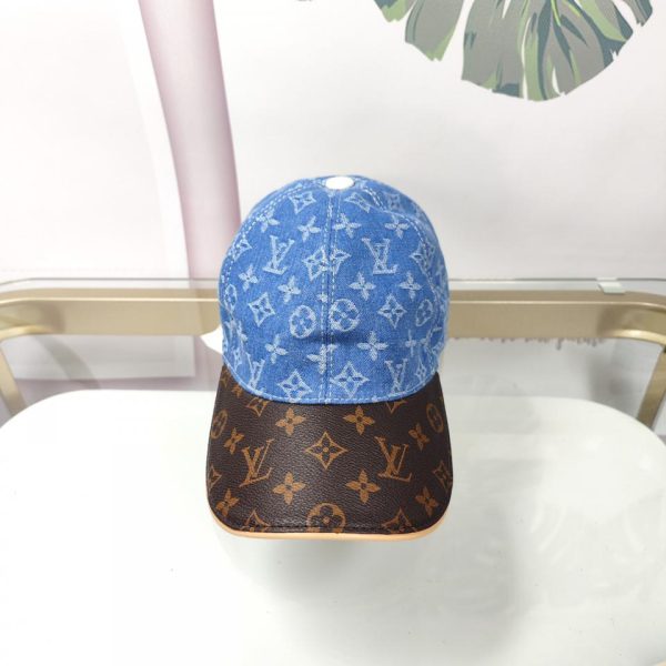 repliche,replica,perfette,siti di,affidabili,migliori siti,dove comprare,1:1,scarpe da ginnastica Berretto da baseball in pelle floreale azzurro di Louis Vuitton