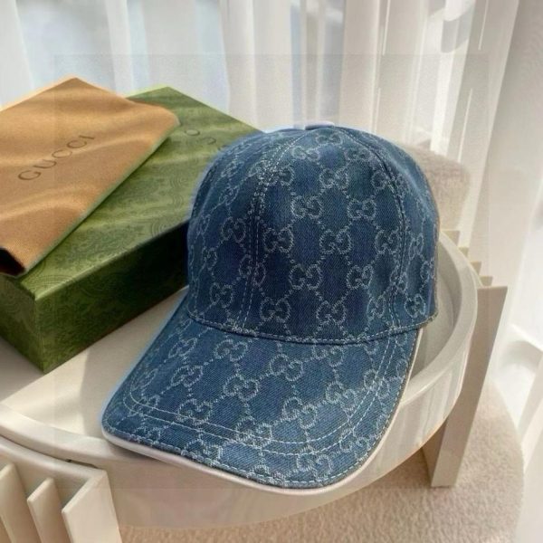 repliche,replica,perfette,siti di,affidabili,migliori siti,dove comprare,1:1,scarpe da ginnastica Berretto da baseball classico Gucci Double G denim tessuto denim jacquard primo strato di pelle bovina