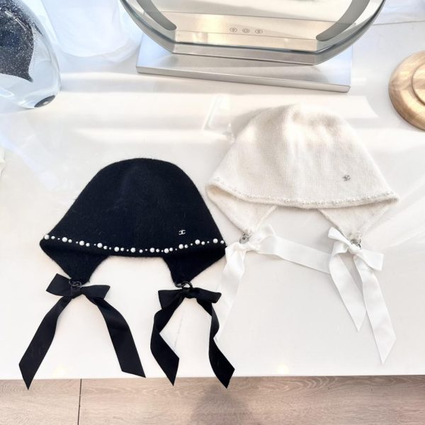 repliche,replica,perfette,siti di,affidabili,migliori siti,dove comprare,1:1,scarpe da ginnastica Cappello lavorato a maglia in pelliccia di coniglio CHANEL autunno e inverno nuovo cappello lavorato a maglia con fiocco in pelliccia di coniglio con perline