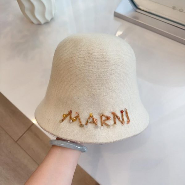 Marni nuovo cappello bucket in lana double face autunno inverno 100% lana