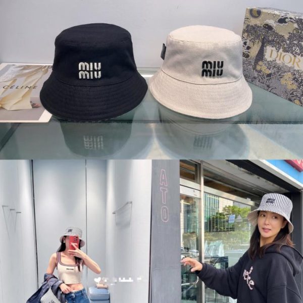 repliche,replica,perfette,siti di,affidabili,migliori siti,dove comprare,1:1,scarpe da ginnastica Nuovo cappello bucket in tela di MiuMiu