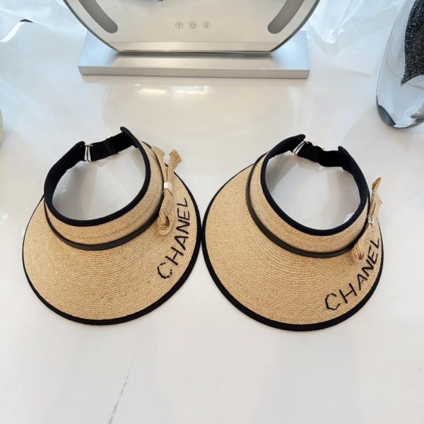 repliche,replica,perfette,siti di,affidabili,migliori siti,dove comprare,1:1,scarpe da ginnastica Cappello a cilindro vuoto estivo in rafia di CHANEL