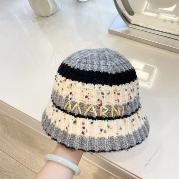 repliche,replica,perfette,siti di,affidabili,migliori siti,dove comprare,1:1,scarpe da ginnastica MARNI nuovo cappello da pescatore in maglia a righe di colore misto