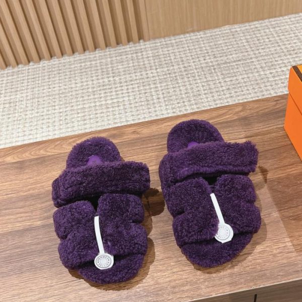 Pantofole Herm猫s con pelliccia