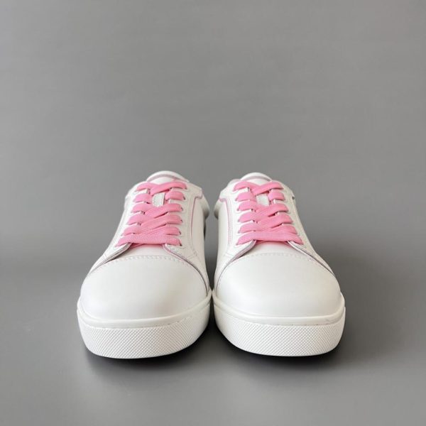 repliche,replica,perfette,siti di,affidabili,migliori siti,dove comprare,1:1,scarpe da ginnastica Christian Louboutin Louis Junior Spikes sneakers basse bianche e rosa
