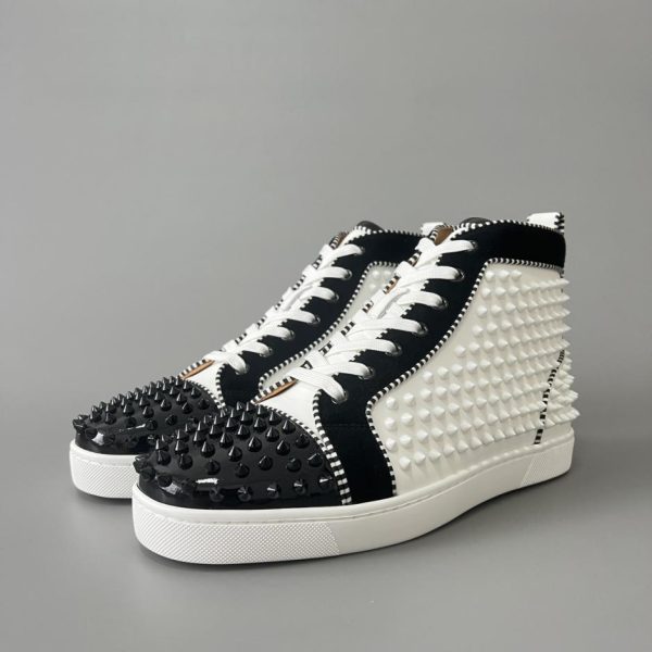 repliche,replica,perfette,siti di,affidabili,migliori siti,dove comprare,1:1,scarpe da ginnastica Christian Louboutin Lou Spikes sneakers alte con unghie nere