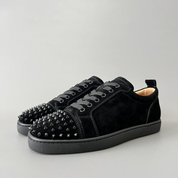 Christian Louboutin Louis Junior Spikes Studded Scarpe da ginnastica basse nere