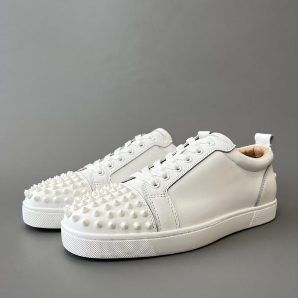 Christian Louboutin Louis Junior Spikes Studded Scarpe da ginnastica basse bianche