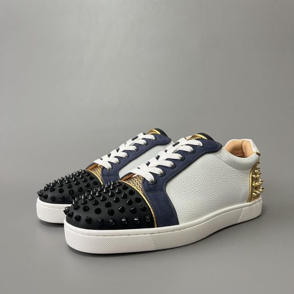 repliche,replica,perfette,siti di,affidabili,migliori siti,dove comprare,1:1,scarpe da ginnastica Christian Louboutin Louis Junior Spikes Studded Sneakers basse color block