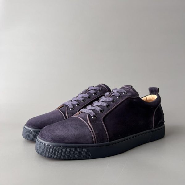 repliche,replica,perfette,siti di,affidabili,migliori siti,dove comprare,1:1,scarpe da ginnastica Christian Louboutin Louis Junior Spikes sneakers basse ricami viola scuro