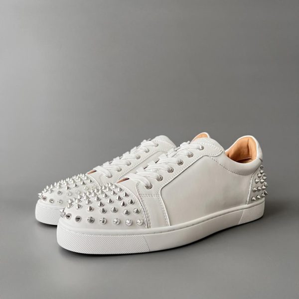 repliche,replica,perfette,siti di,affidabili,migliori siti,dove comprare,1:1,scarpe da ginnastica Christian Louboutin Louis Junior Spikes Studded Scarpe da ginnastica basse bianche