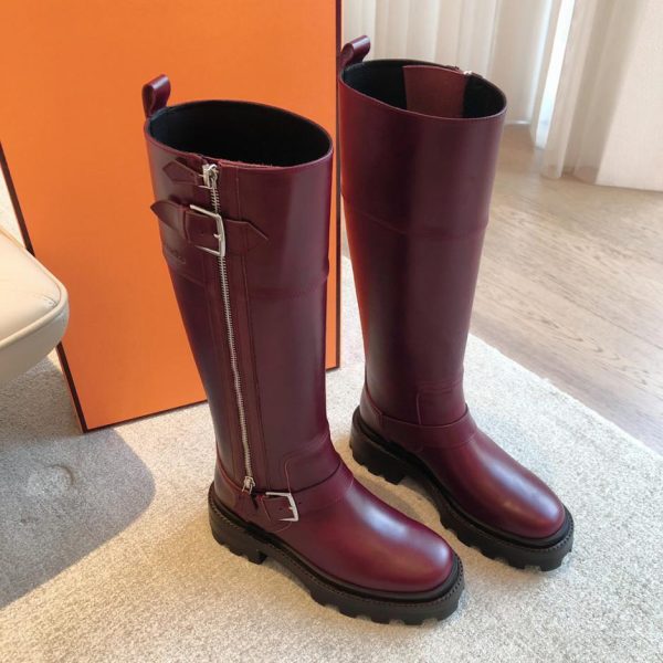 Stivaletti HERMES kelly in pelle di vitello