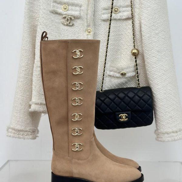 repliche,replica,perfette,siti di,affidabili,migliori siti,dove comprare,1:1,scarpe da ginnastica CHANE classici stivali con tacco spesso doppia C autunno e inverno