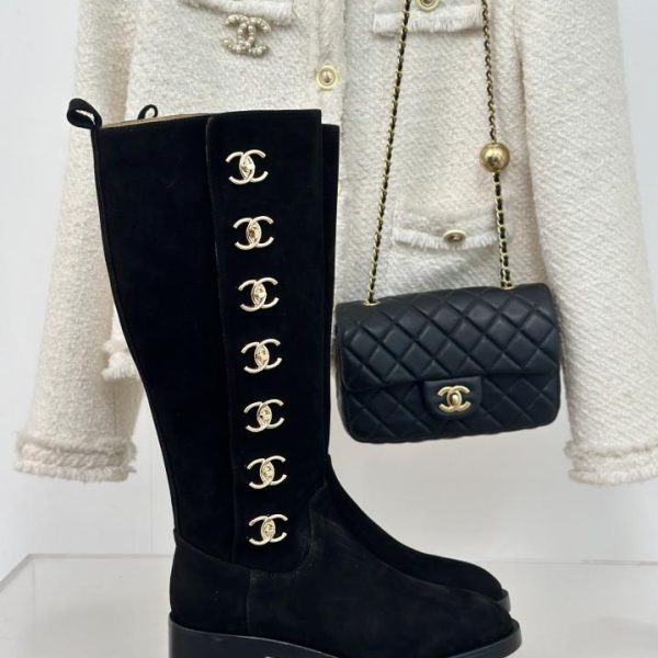 repliche,replica,perfette,siti di,affidabili,migliori siti,dove comprare,1:1,scarpe da ginnastica CHANE classici stivali con tacco spesso doppia C autunno e inverno