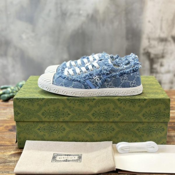 repliche,replica,perfette,siti di,affidabili,migliori siti,dove comprare,1:1,scarpe da ginnastica [Versione Top] Gucci Nuova serie Lido Scarpe in tela denim con punta a conchiglia Stile coppia