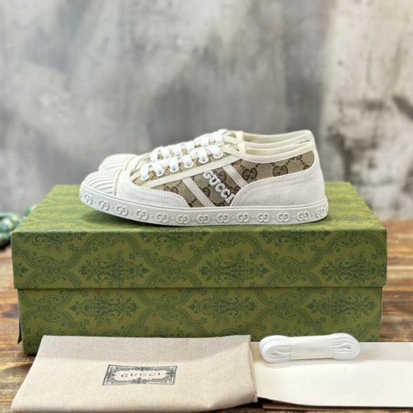 [Versione Top] Gucci Nuova serie Lido Scarpe in tela denim con punta a conchiglia Stile coppia