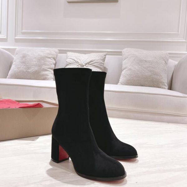 Versione top scatola originale Christian Louboutin nuovi stivali nudi elastici con tacco spesso