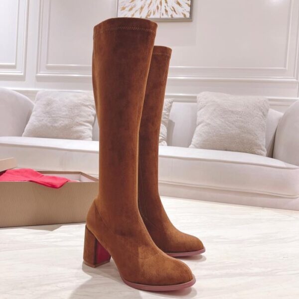 Versione top scatola originale Christian Louboutin2 nuovi stivali nudi elastici con tacco spesso