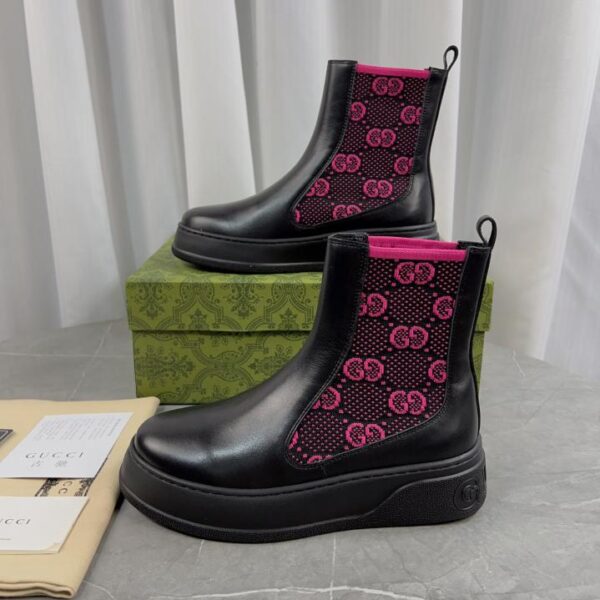 repliche,replica,perfette,siti di,affidabili,migliori siti,dove comprare,1:1,scarpe da ginnastica Stivaletti Chelsea patchwork in maglia GG con suola spessa Gucci