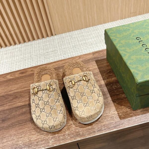 Gucci nuove mezze pantofole sportive in lana autunno e inverno