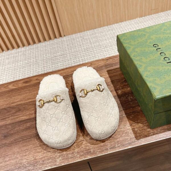 Gucci nuove mezze pantofole sportive in lana autunno e inverno