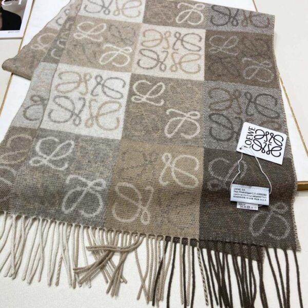 Sciarpa lunga double face Loewe LW a scacchiera