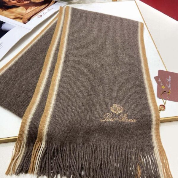 Sciarpa lunga in cashmere con frange a righe singole LP premium originale