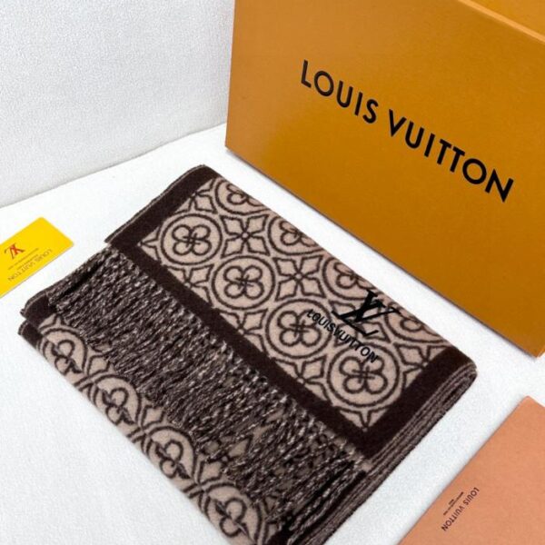 Sciarpa jacquard double face classica LV con quadrifoglio