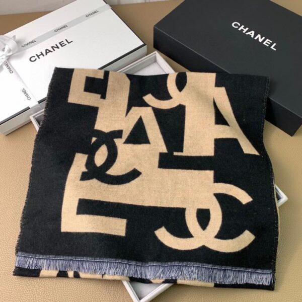 repliche,replica,perfette,siti di,affidabili,migliori siti,dove comprare,1:1,scarpe da ginnastica Sciarpa CHANEL in cashmere double face color albicocca nero